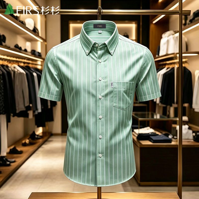 Romon Men's Bamboo Fiber Short-Sleeve Shirt, Summer Thin Style, Business Style, 2026