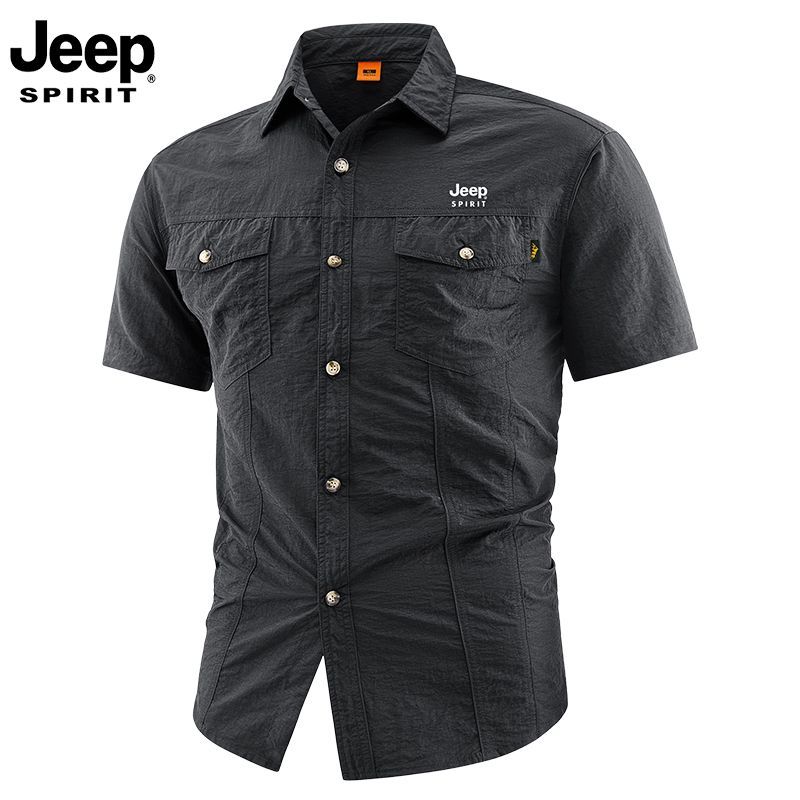 Official Authentic Jeep PIRIT Men's Short-Sleeve Shirt, New Summer Style, Mature Uncle's