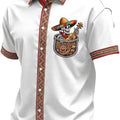 Summer New Arrival: Men's Short-Sleeve Shirt with Lapel, Ethnic Style Print