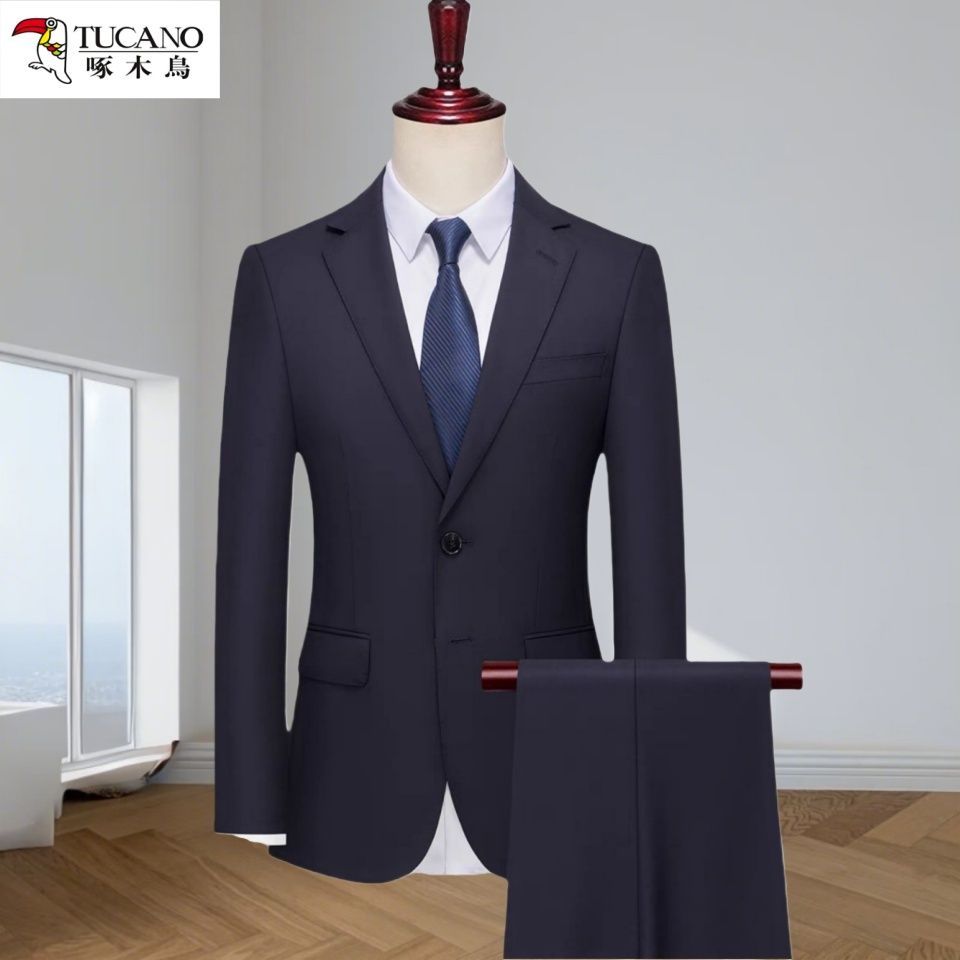Suit Set - Wrinkle-Free and Wear-Resistant for Middle-Aged Business Professionals