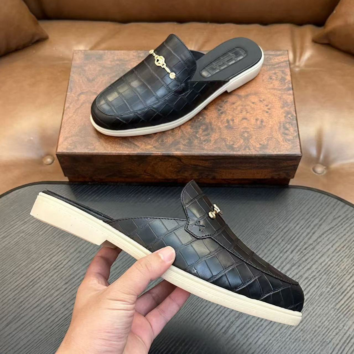 Stefano Ricci SR New Men's Fashion Casual Closed-Toe Slippers (Export Shoes)
