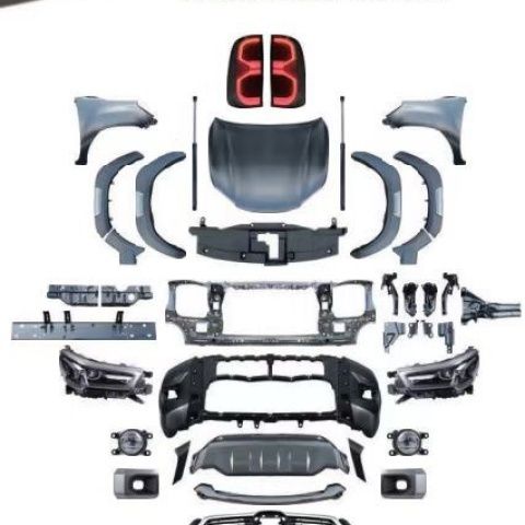 12-25 Hilux body kit for older models, 26 Travo upgraded bumper, grille, and headlights.