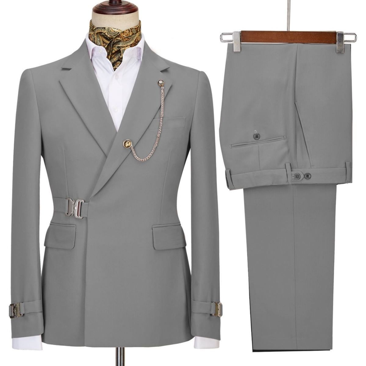 Man Suits Set Top and Pants Groom Italian Manufacturered.
