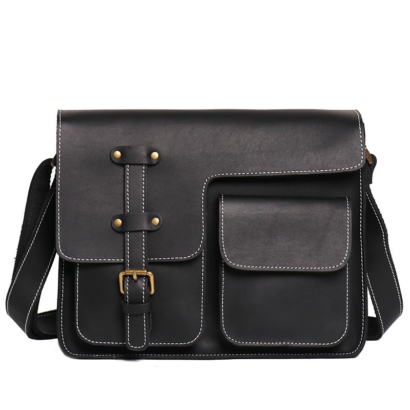 Old Leather Craftsman | Popular Men's Handbag/Briefcase in Vegetable Tanned Cowhide, Shoulder/Crossbody Laptop Bag