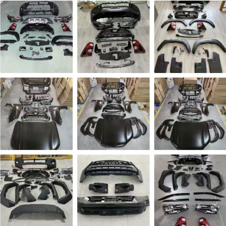 12-25 Hilux body kit for older models, 26 Travo upgraded bumper, grille, and headlights.