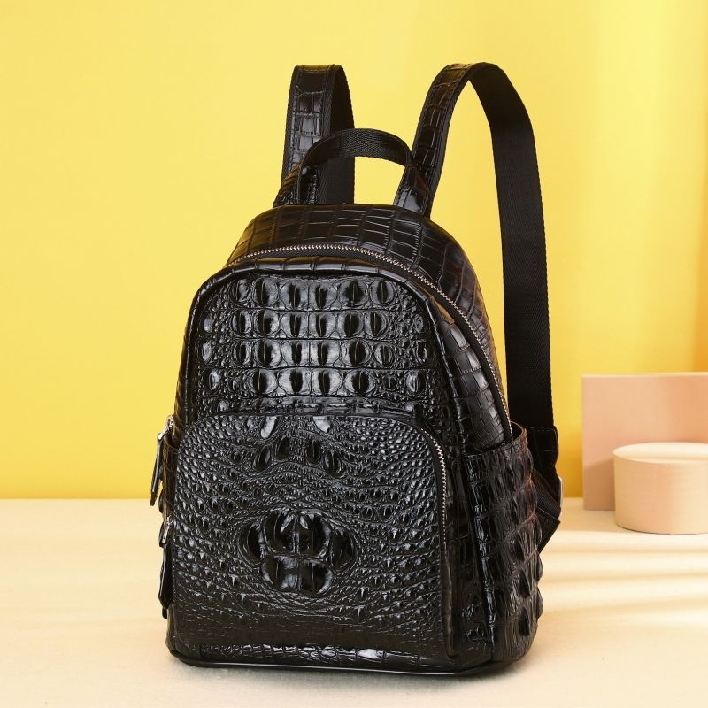New Thailand crocodile leather women's bag, large capacity, water-repellent, suitable for outdoor travel.