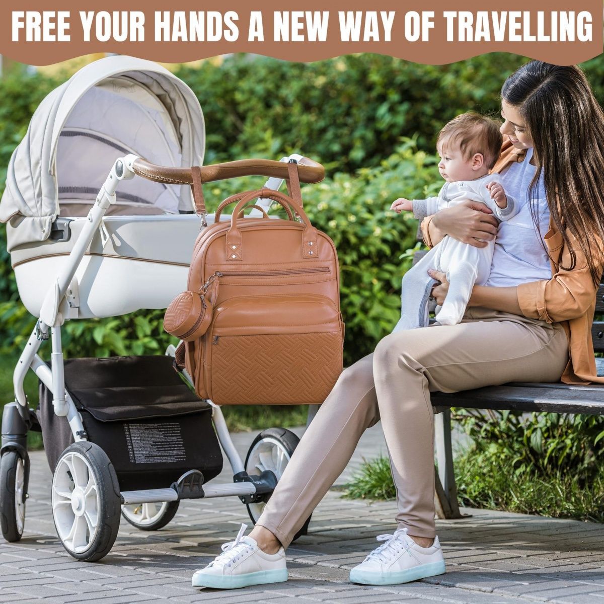 Cross-border folding baby crib and diaper bag combo, diaper changing table, large capacity.