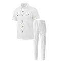 2026 Summer New Men's European and American Style Solid Color Button Pocket Shirt Short Sleeve Long