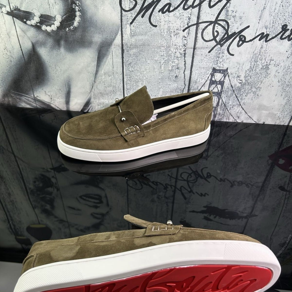 Casual British style men's loafers, platform shoes, suede, genuine leather, trendy and versatile Korean style.