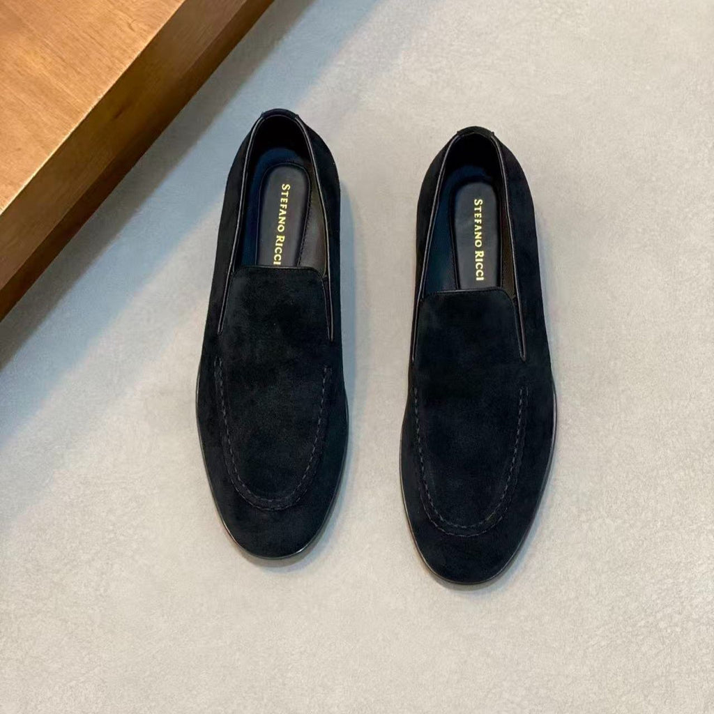 SR New Men's Fashionable Versatile Casual Leather Slip-on Loafers