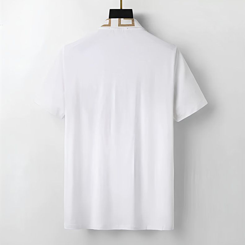 Men's short-sleeved collared T-shirt, summer fashion trendy men's business casual cotton breathable sweat-absorbent plus size export.