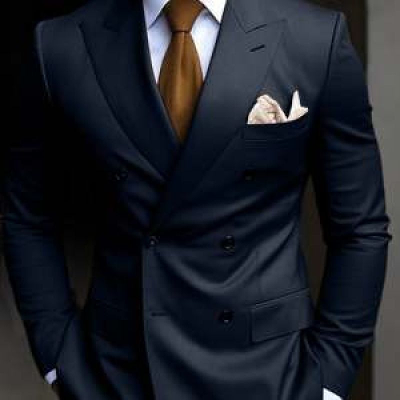 Men's Suit, Double-breasted Three-Piece Business Casual Suit for Grooms and Weddings, High-End Suit Set