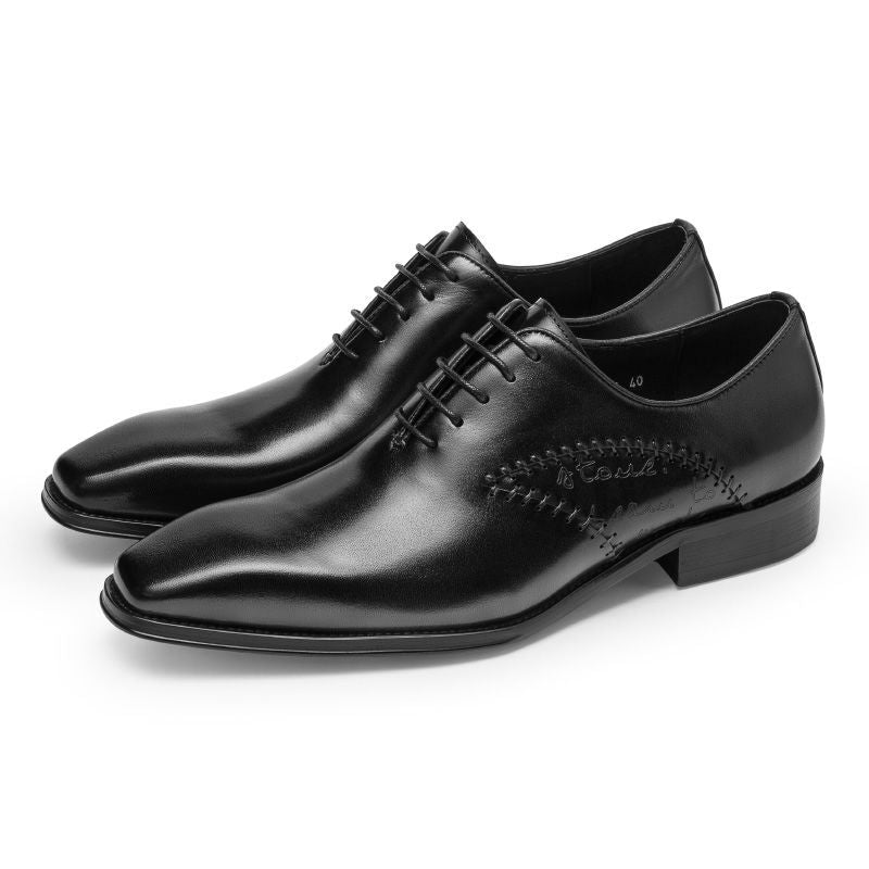 Men's formal business leather shoes, genuine leather men's three-piece brogue suit, brown high-end casual shoes