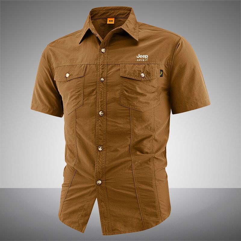 Official Authentic Jeep PIRIT Men's Short-Sleeve Shirt, New Summer Style, Mature Uncle's