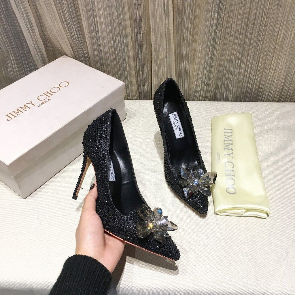 Italian Manufacturered Heel European-style casual leather shoes, silver sea cucumber CL cowhide women's slippers.