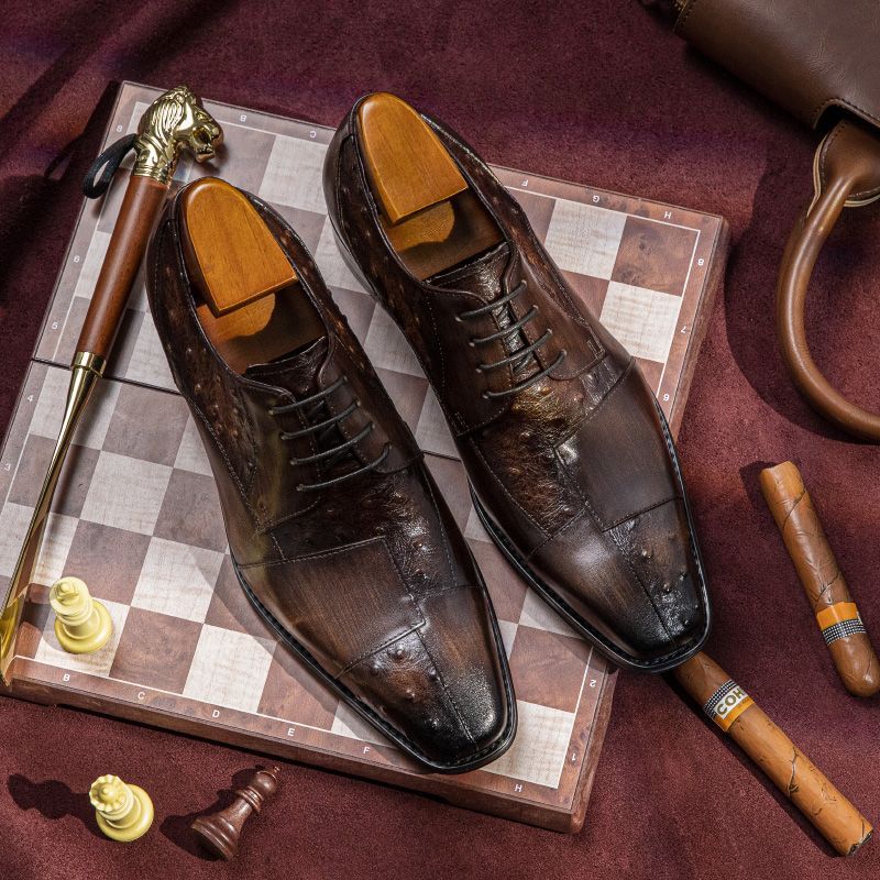 Men's leather shoes, business formal style, British style, youth, genuine leather casual brogue men's shoes