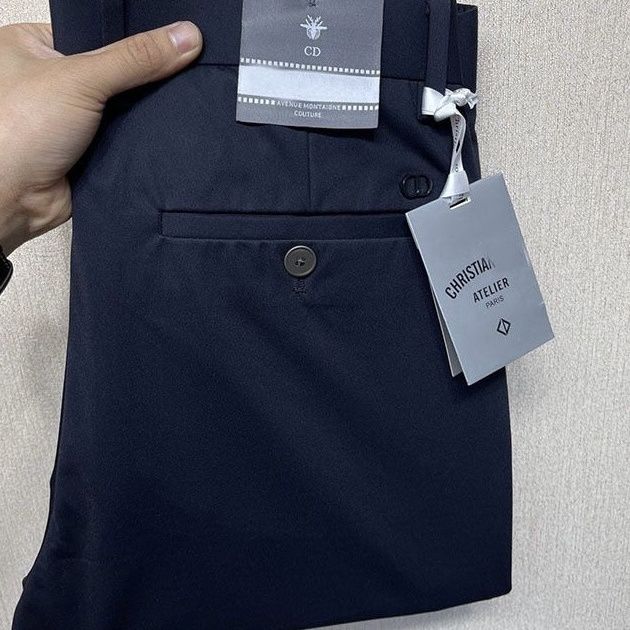 Thin Silky Elastic Slim Straight Leg Casual Pants for Men, Business Style