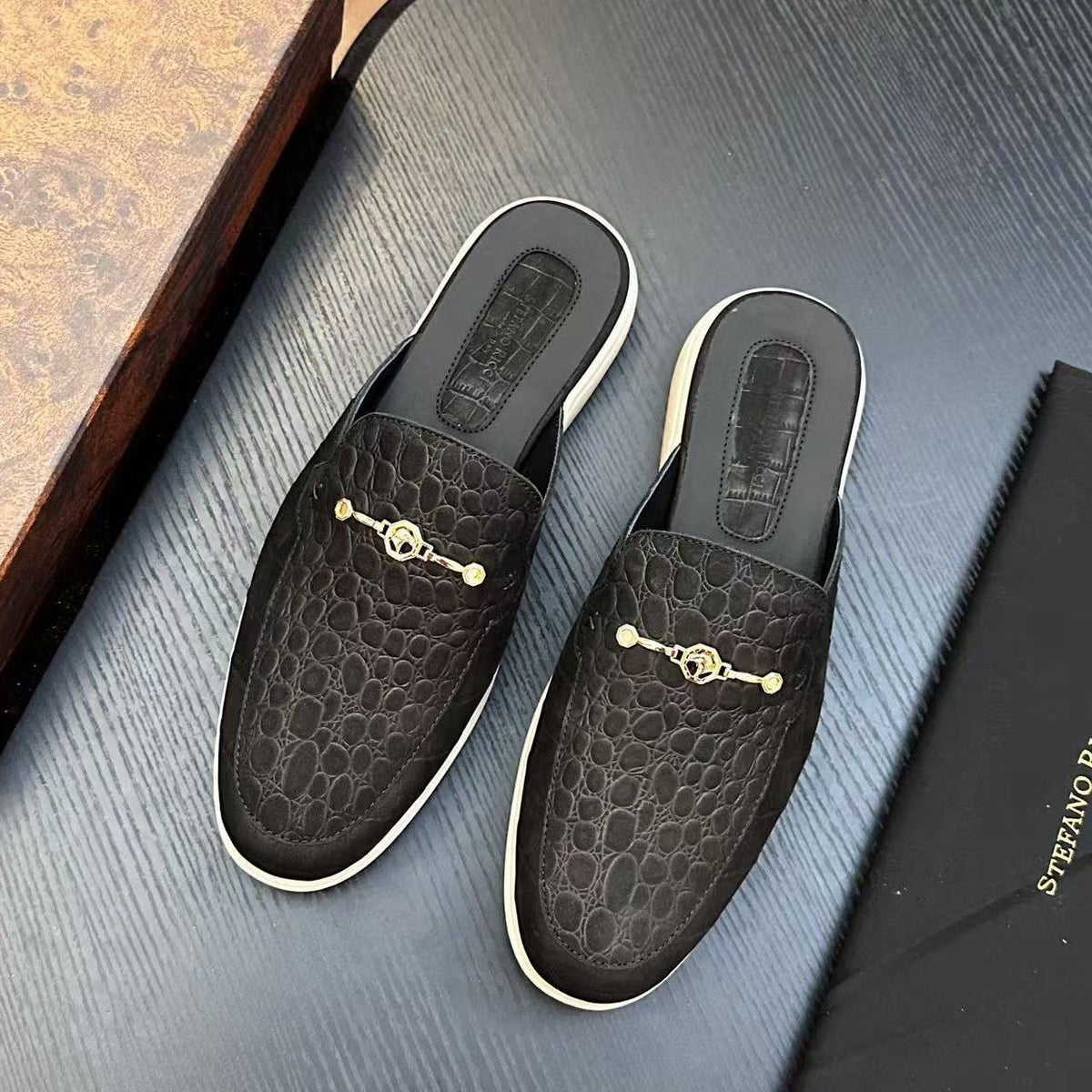 Stefano Ricci SR New Men's Fashion Casual Closed-Toe Slippers (Export Shoes)