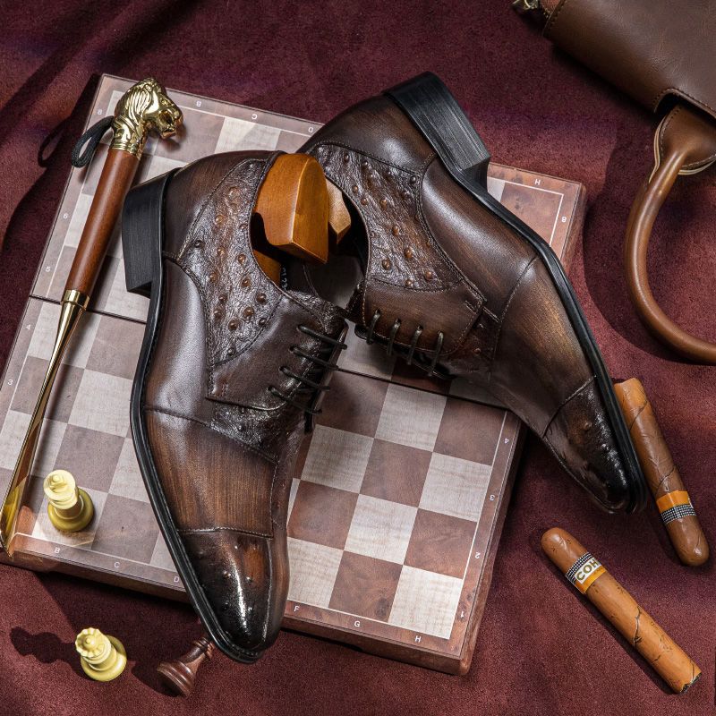 Men's leather shoes, business formal style, British style, youth, genuine leather casual brogue men's shoes