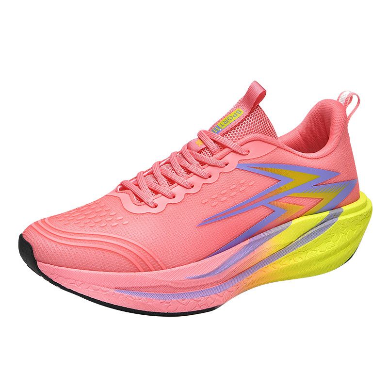 Ultralight running shoes with waterproof, non-slip, and wear-resistant leather upper and carbon fiber plate for athletic sports