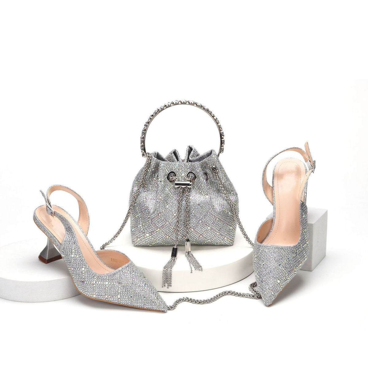 AliExpress stiletto pointed-toe rhinestone-encrusted summer women's sandals with bags