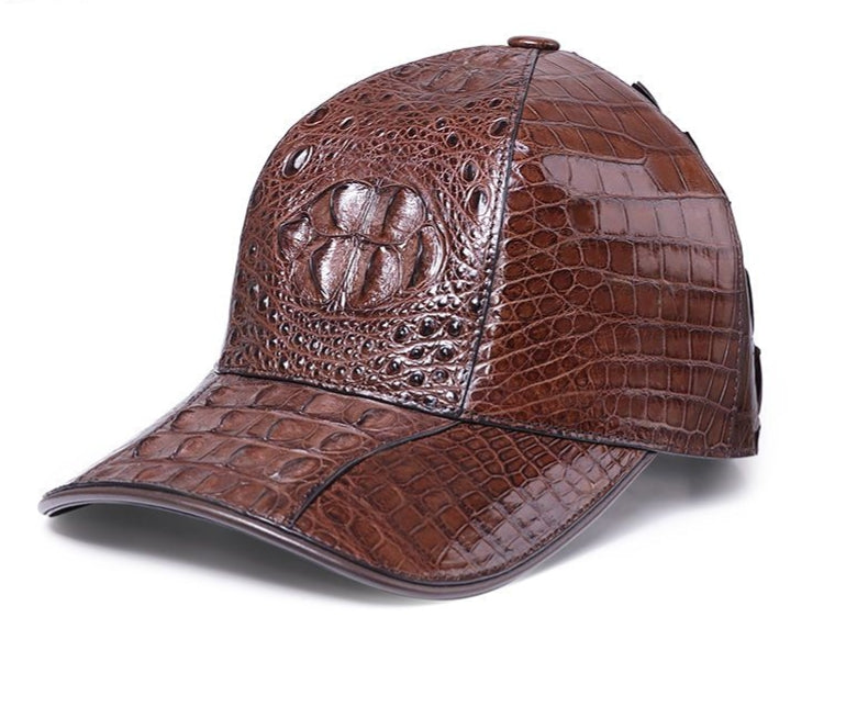 Crocodile Skin Beret, Outdoor High-End American Style Hooded Trendy Genuine Leather Unisex