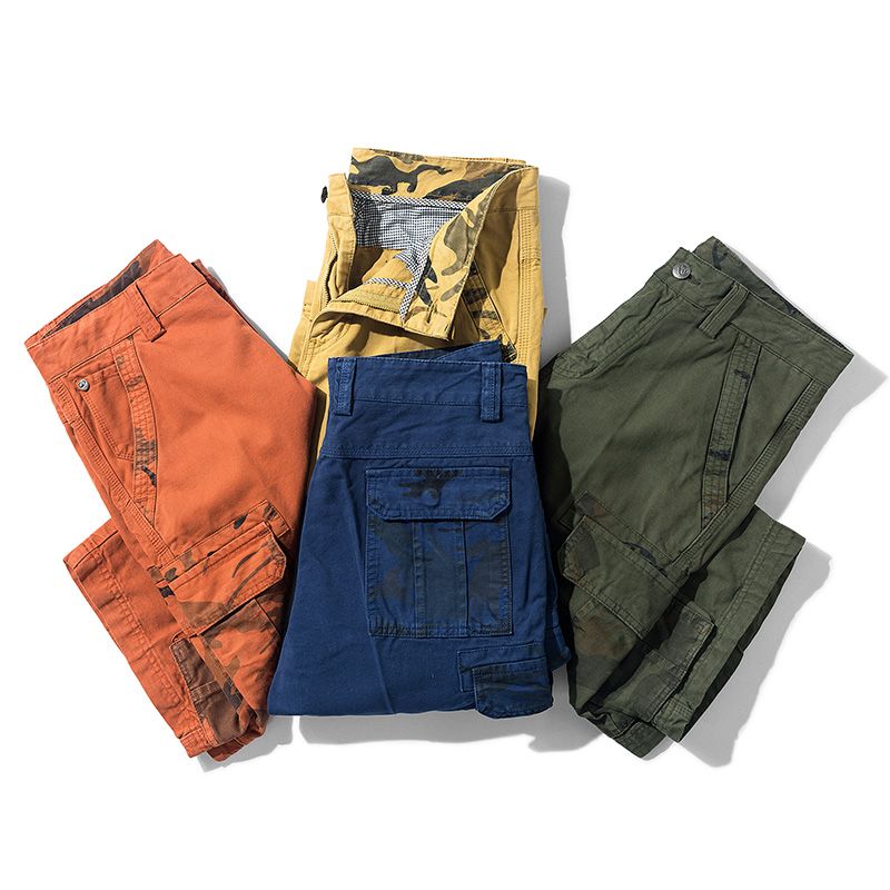 Men's cargo shorts, 2025 summer new style, trendy pure cotton five-point pants, wide fit.