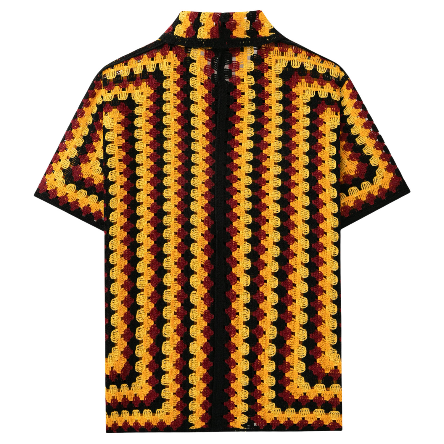 knit shirt summer short sleeve striped crochet cardigan PO