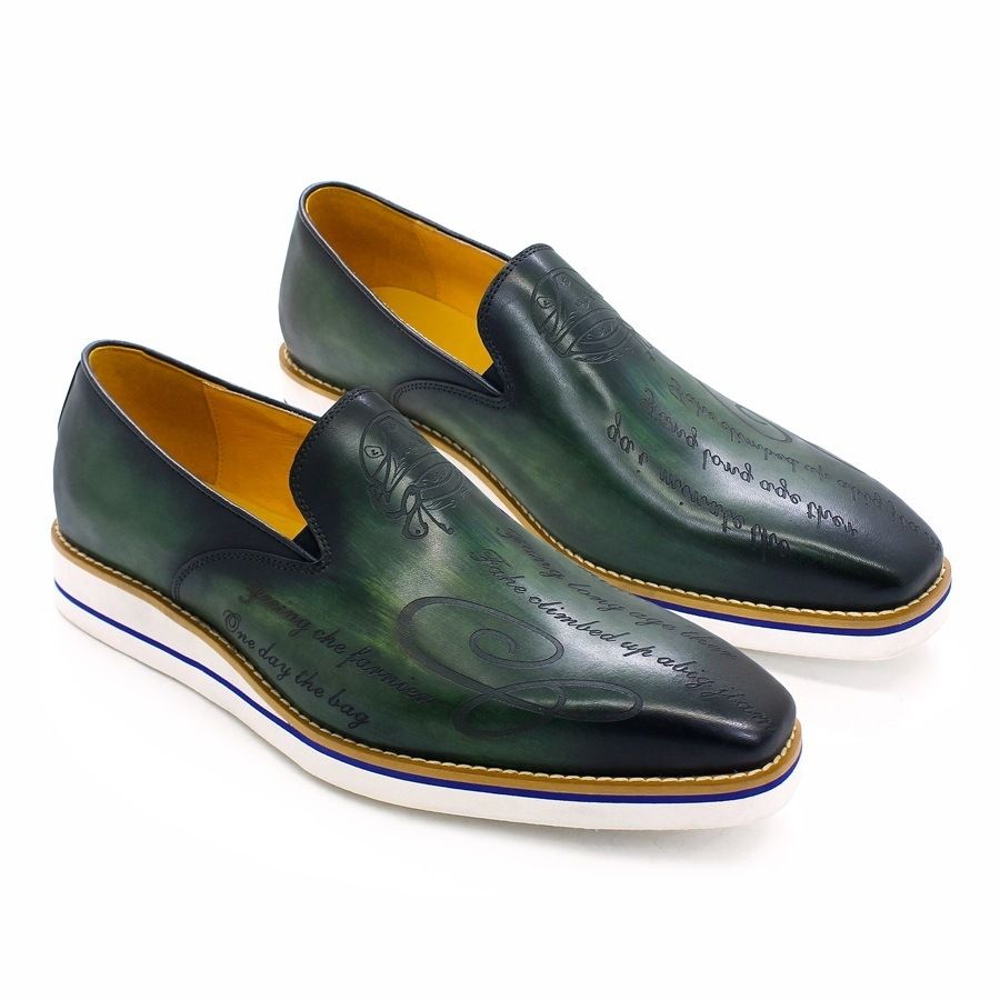 Stylish Handmade Leather Shoes for Men - Slip-on Loafers, Genuine Leather Casual Shoes, Breathable