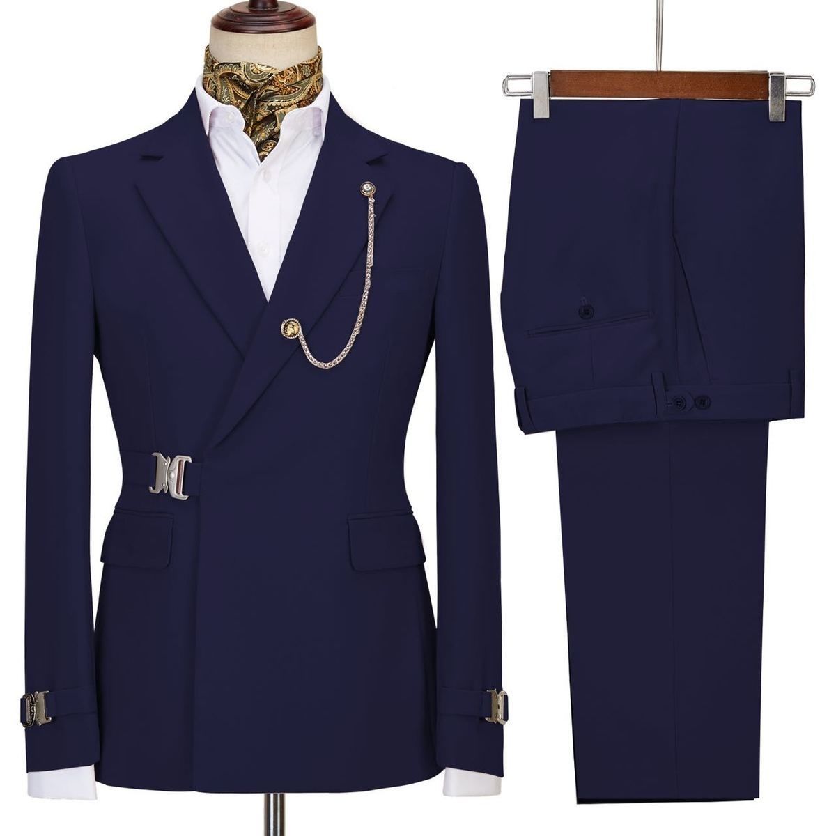 Man Suits Set Top and Pants Groom Italian Manufacturered.