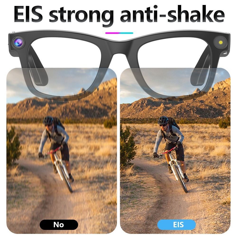 AI smart glasses with 8MP camera for video recording, translation, image recognition, and conferences.