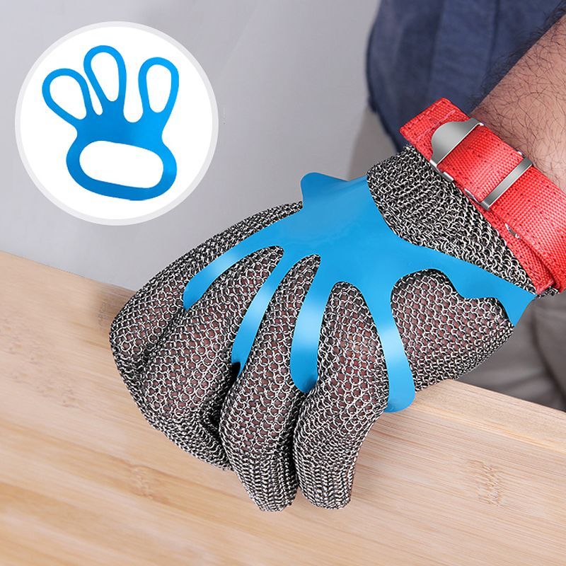 Level 9 cut-resistant gloves, 316L stainless steel, double-sided cut-resistant, food-grade slaughter gloves.