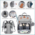 Large capacity diaper bag/backpack, foldable crib, portable for outings.