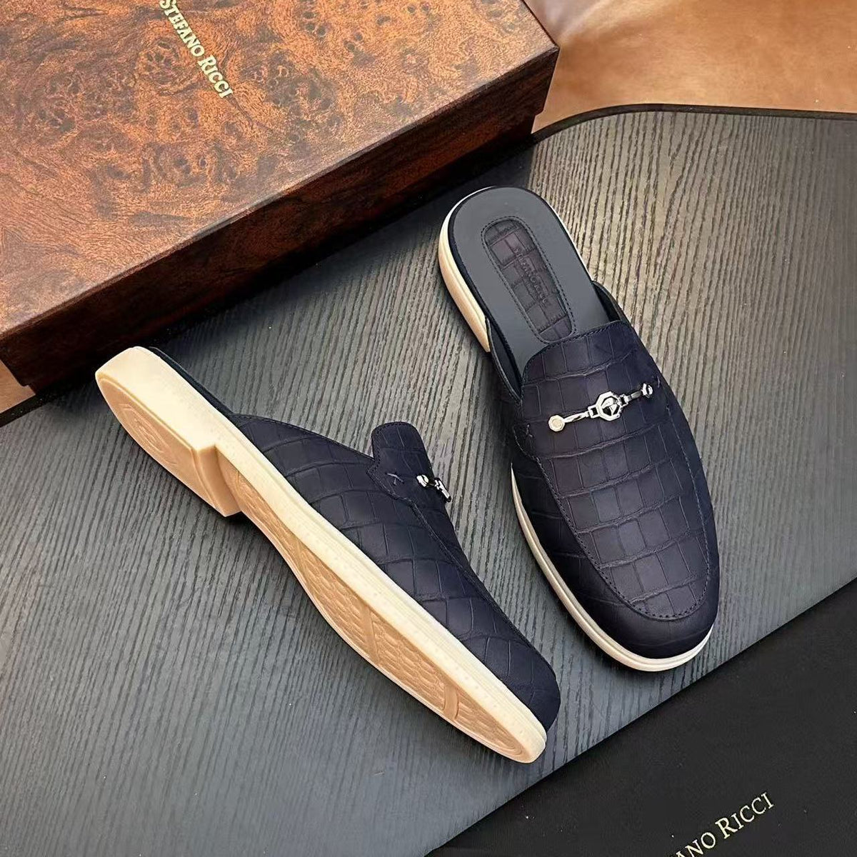 Stefano Ricci SR New Men's Fashion Casual Closed-Toe Slippers (Export Shoes)