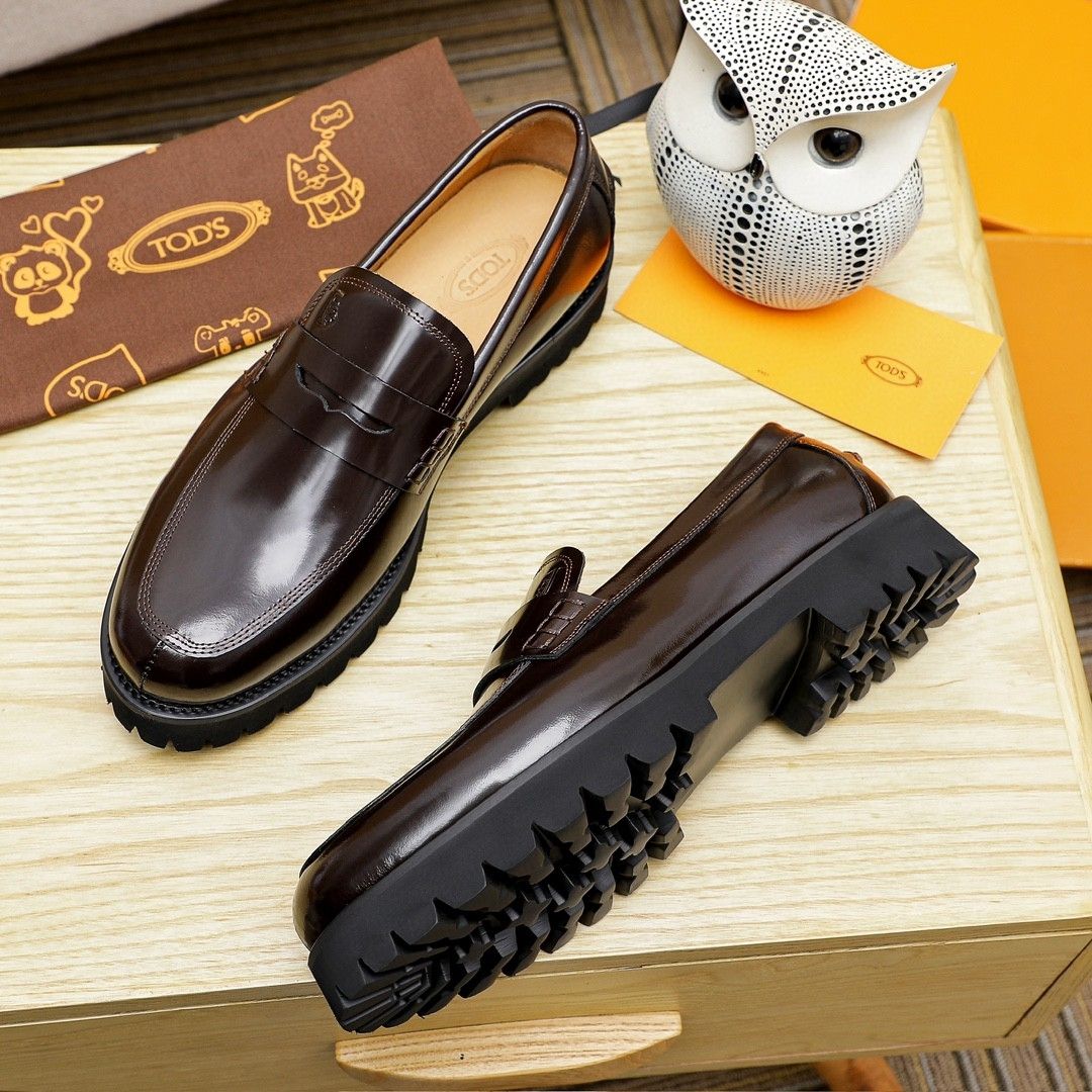 Discounted men's leather shoes, summer, genuine leather, breathable, men's business casual platform loafers