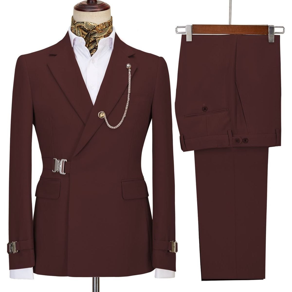 Man Suits Set Top and Pants Groom Italian Manufacturered.