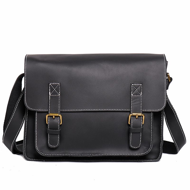 Old Leather Craftsman | Popular Men's Handbag/Briefcase in Vegetable Tanned Cowhide, Shoulder/Crossbody Laptop Bag