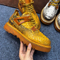 Hand-washed crocodile patchwork cowhide casual genuine leather men's shoes, all-season style.