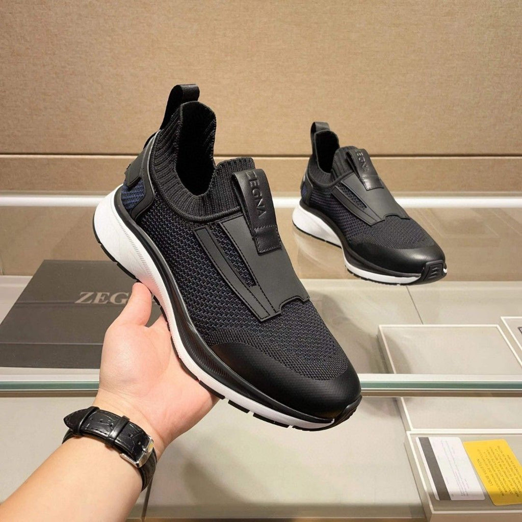 New European Men's Shoes Summer Slip-on Sports Breathable Mesh Flyknit Casual