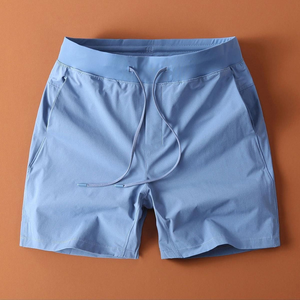2026 Summer Breathable Quick-Drying Men's Shorts, Ice Silk Thin Style, Outerwear, Mid-Length, Slim Fit, Elastic, Sports & Casual Shorts
