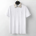 Men's short-sleeved collared T-shirt, summer fashion trendy men's business casual cotton breathable sweat-absorbent plus size export.