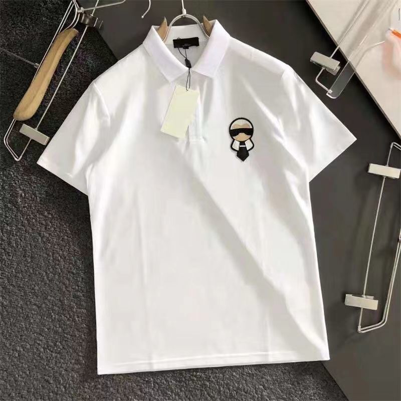 New Karl Lagerfeld Rhinestone Summer Short-Sleeve T-Shirt for Men and Women, Plus Size, Trendy Base Layer