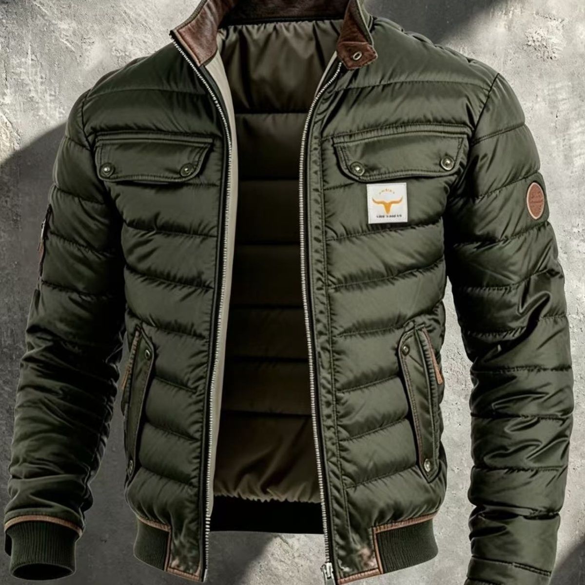 Retro-style leather quilted patchwork design, perfect for autumn and winter, available on Resmore and Amazon