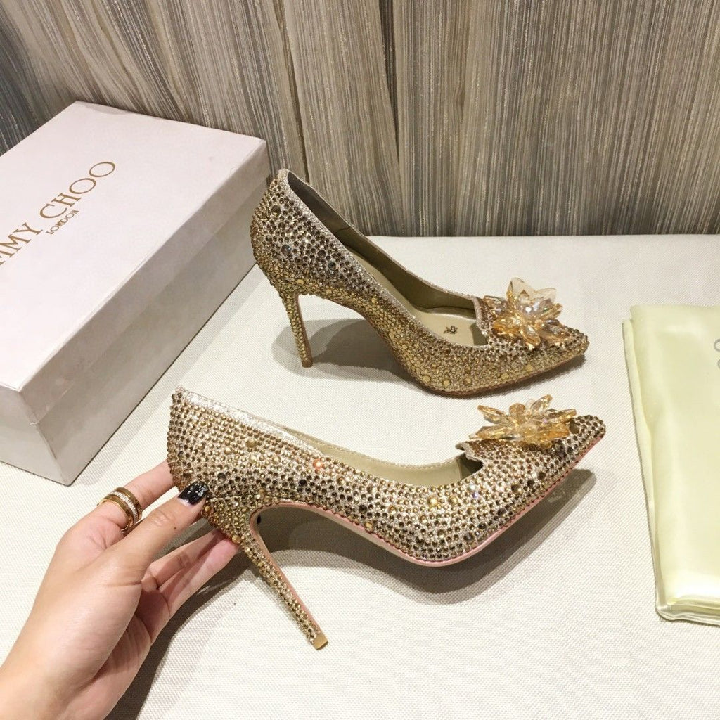 Italian Manufacturered Heel European-style casual leather shoes, silver sea cucumber CL cowhide women's slippers.