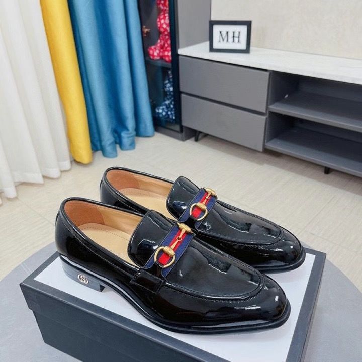 High-end crocodile leather men's business casual slip-on loafers