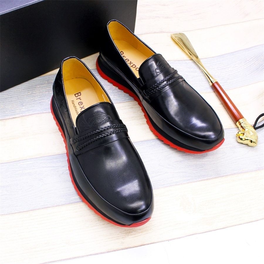 Stylish Handmade Leather Shoes for Men - Slip-on Loafers, Genuine Leather Casual Shoes, Breathable