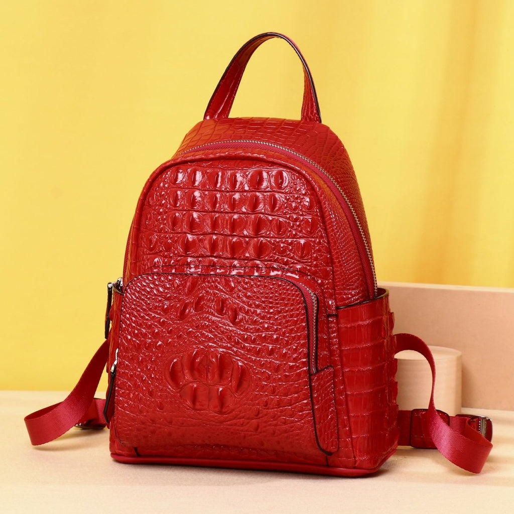New Thailand crocodile leather women's bag, large capacity, water-repellent, suitable for outdoor travel.