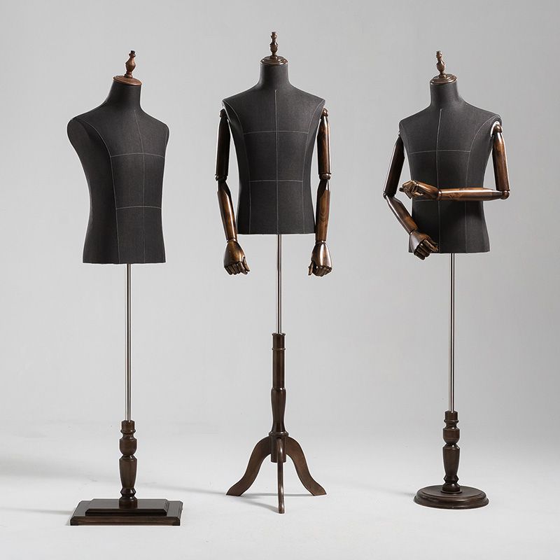 Male half-body mannequin props, sand-washed cloth, men's suits and blazers display rack