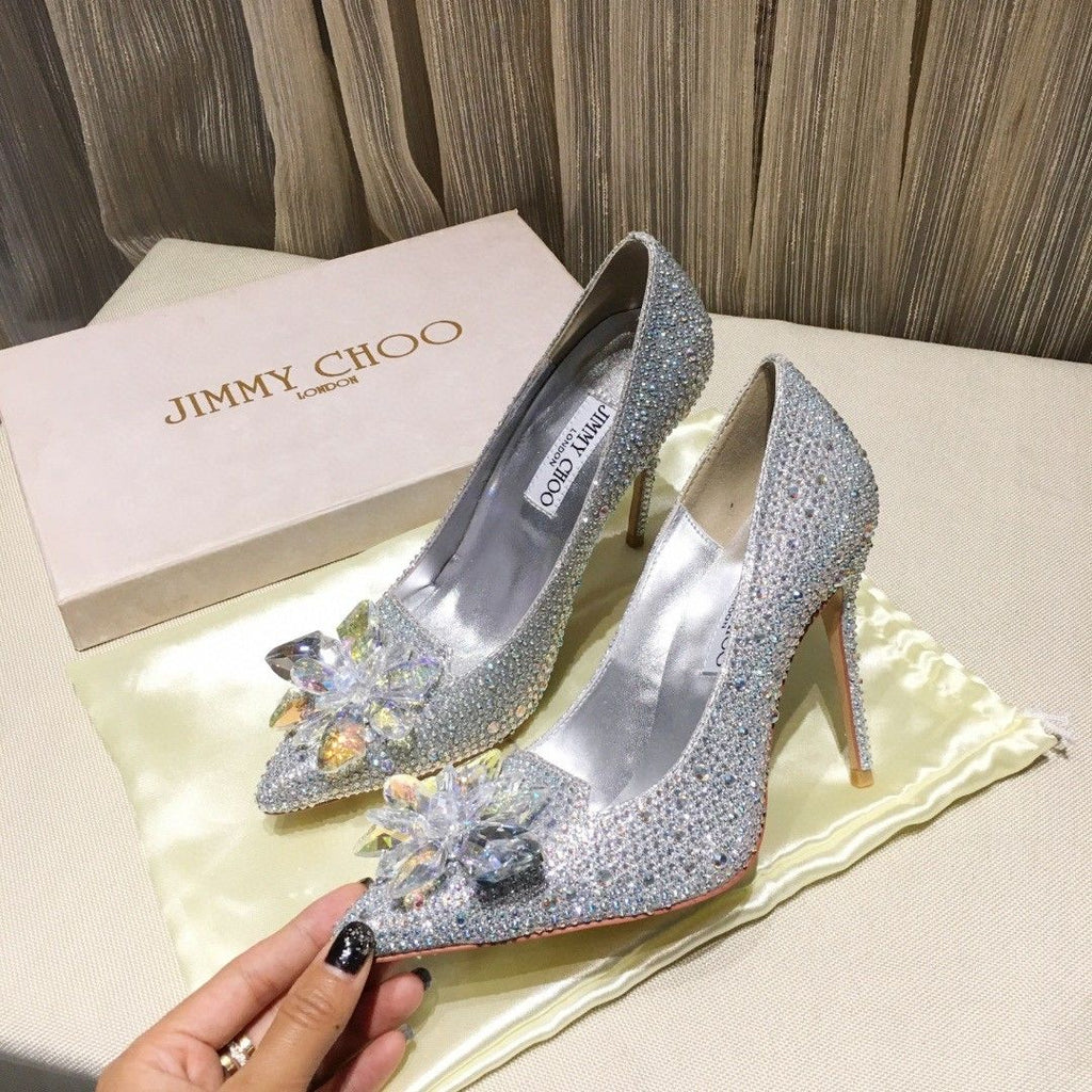 Italian Manufacturered Heel European-style casual leather shoes, silver sea cucumber CL cowhide women's slippers.