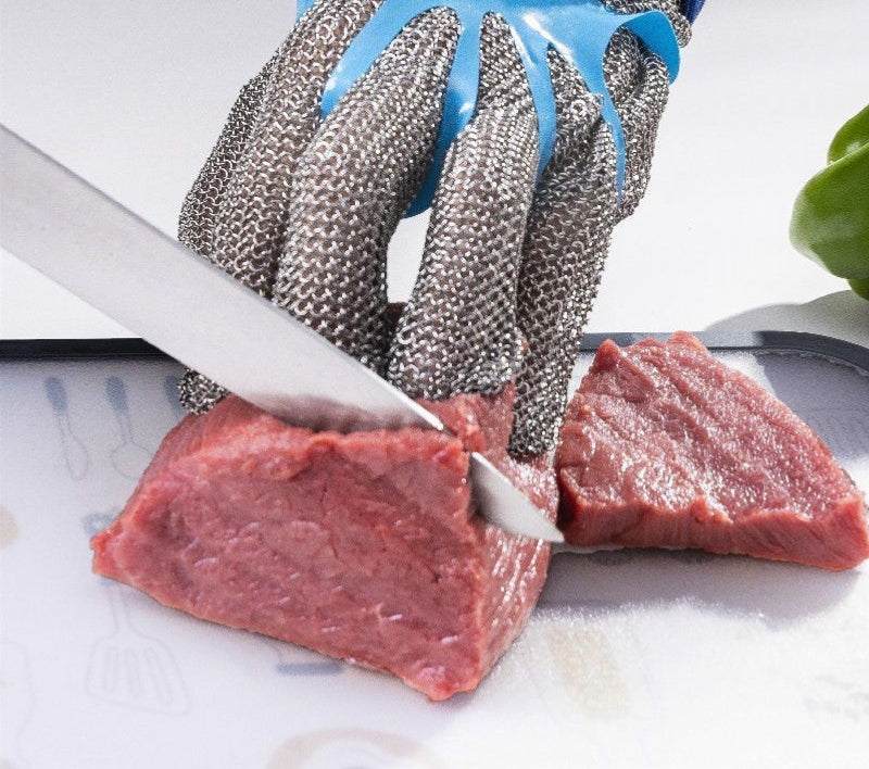 Level 9 cut-resistant gloves, 316L stainless steel, double-sided cut-resistant, food-grade slaughter gloves.